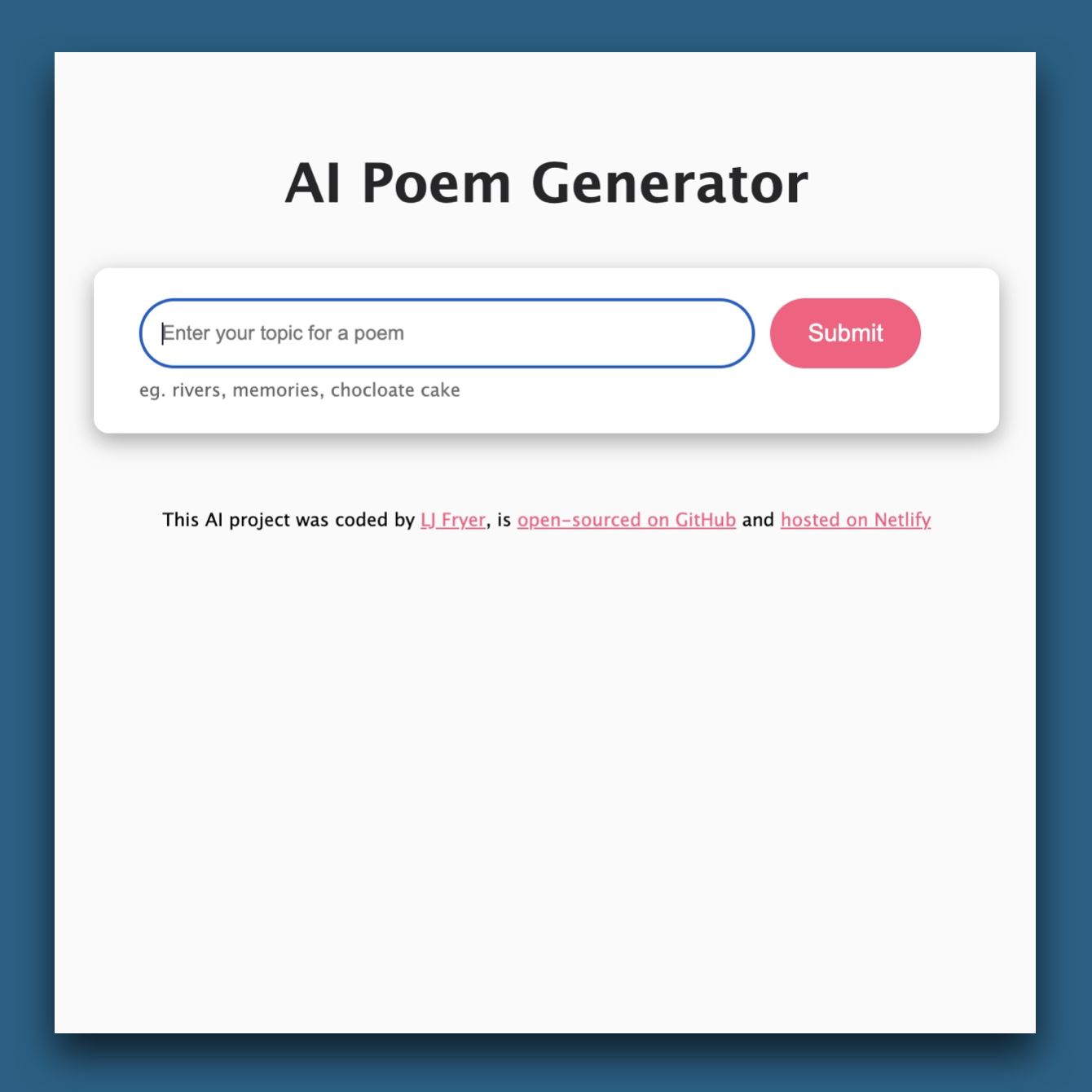 LJ Fryer Weather App